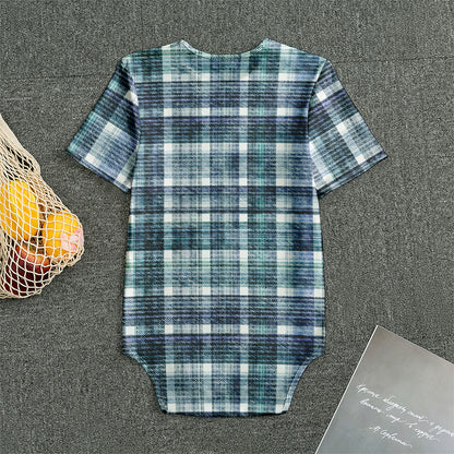 Plaid Denim Jeans Pattern Print Men's Bodysuit