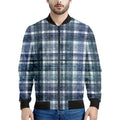 Plaid Denim Jeans Pattern Print Men's Bomber Jacket
