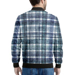 Plaid Denim Jeans Pattern Print Men's Bomber Jacket