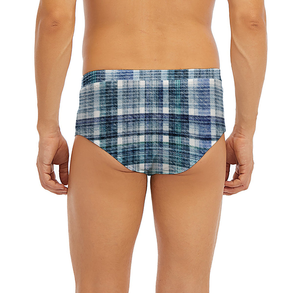 Plaid Denim Jeans Pattern Print Men's Briefs