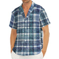 Plaid Denim Jeans Pattern Print Men's Deep V-Neck Shirt