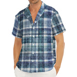 Plaid Denim Jeans Pattern Print Men's Deep V-Neck Shirt