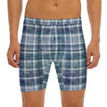 Plaid Denim Jeans Pattern Print Men's Long Boxer Briefs