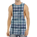 Plaid Denim Jeans Pattern Print Men's Muscle Tank Top
