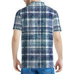 Plaid Denim Jeans Pattern Print Men's Polo Shirt