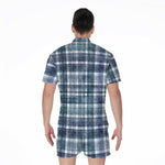 Plaid Denim Jeans Pattern Print Men's Rompers