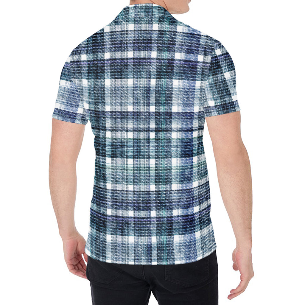 Plaid Denim Jeans Pattern Print Men's Shirt