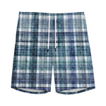 Plaid Denim Jeans Pattern Print Men's Sports Shorts