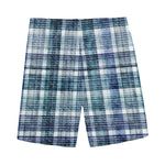 Plaid Denim Jeans Pattern Print Men's Sports Shorts
