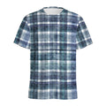 Plaid Denim Jeans Pattern Print Men's Athletic T-Shirt