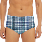 Plaid Denim Jeans Pattern Print Men's Triangle Swim Briefs