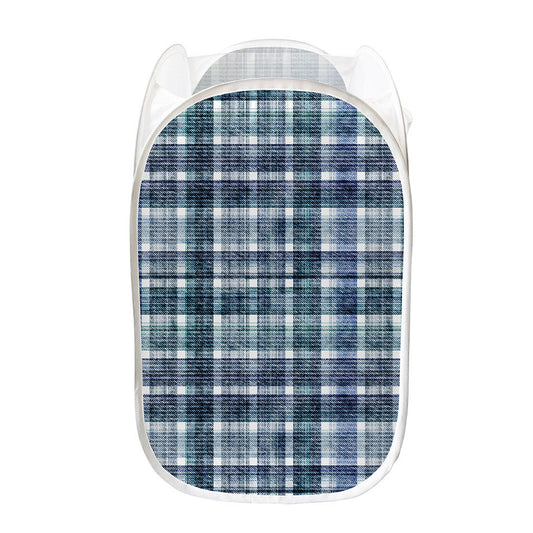 Plaid Denim Jeans Pattern Print Mesh Laundry Hamper