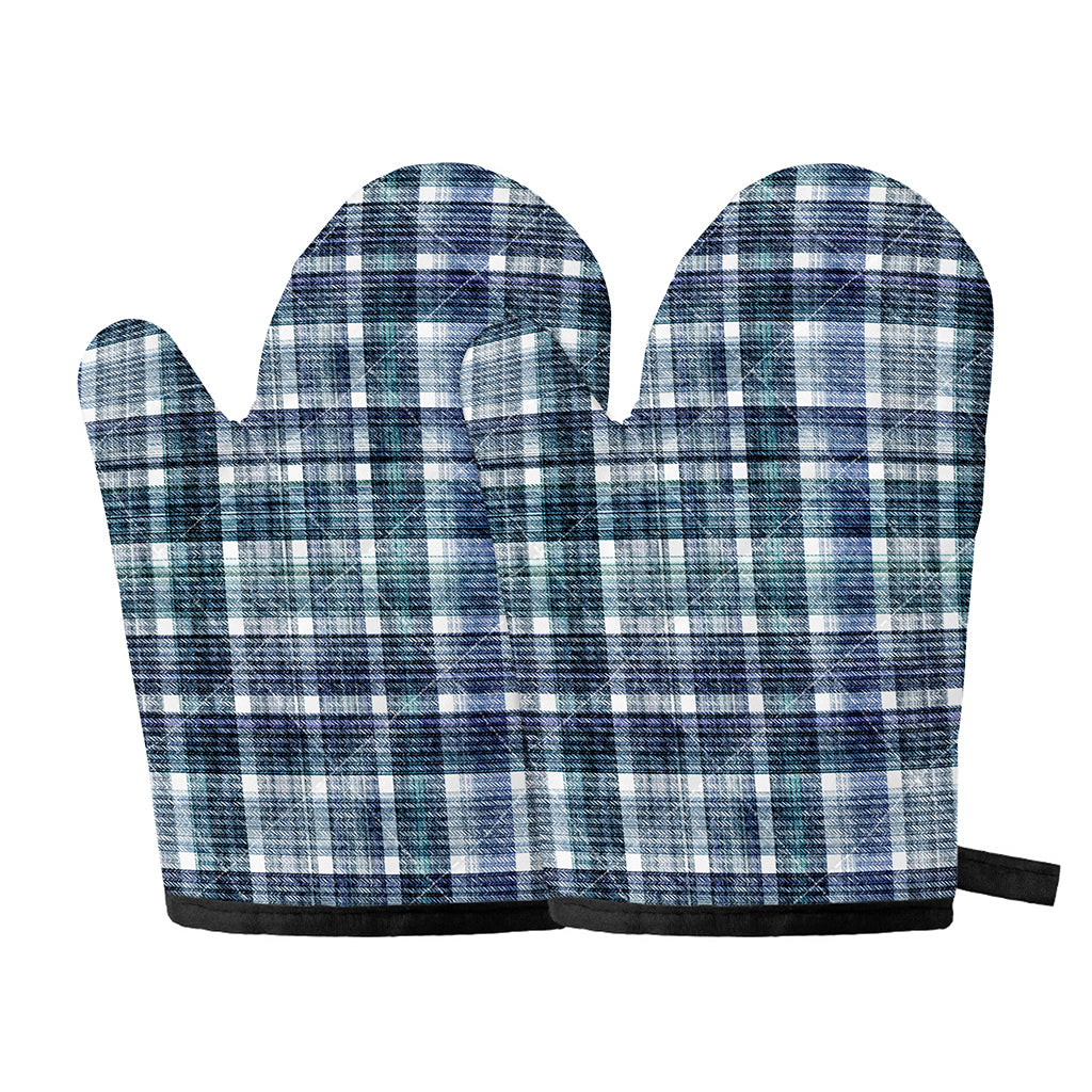 Plaid Denim Jeans Pattern Print Oven Mitts