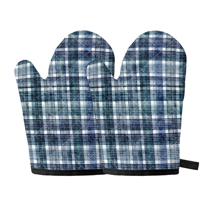 Plaid Denim Jeans Pattern Print Oven Mitts