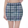 Plaid Denim Jeans Pattern Print Pencil Mini Skirt