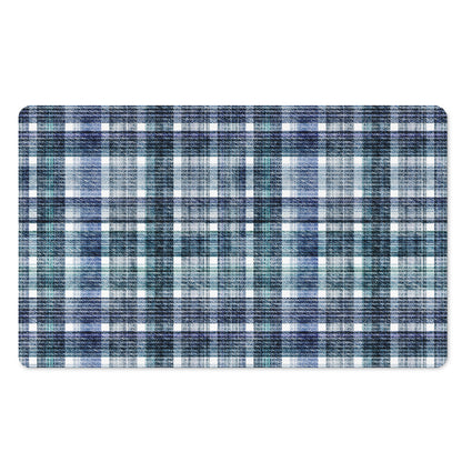 Plaid Denim Jeans Pattern Print Polyester Doormat