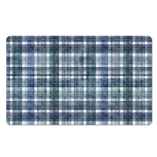 Plaid Denim Jeans Pattern Print Polyester Doormat