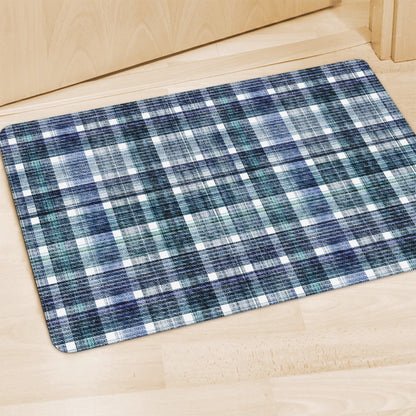Plaid Denim Jeans Pattern Print Polyester Doormat