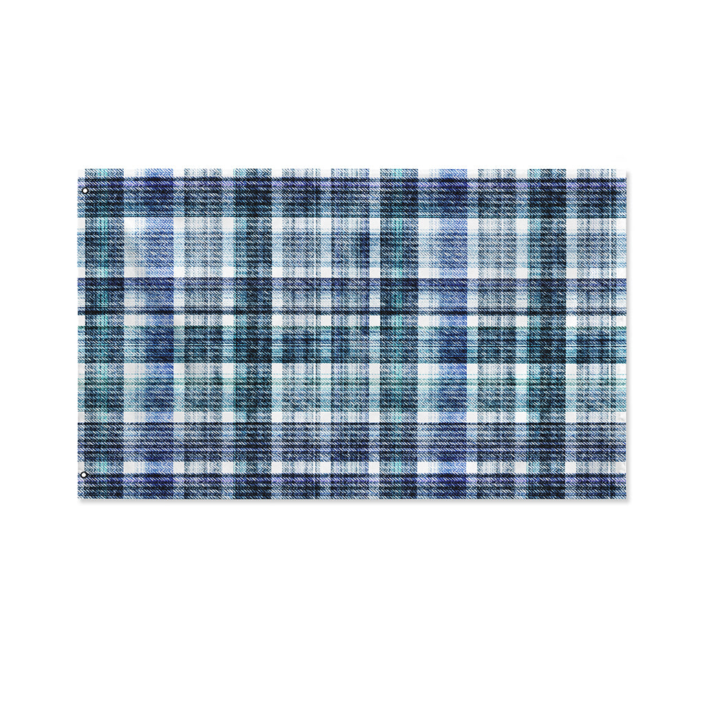 Plaid Denim Jeans Pattern Print Polyester Flag