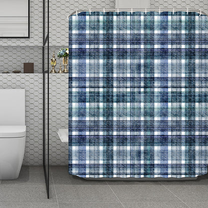 Plaid Denim Jeans Pattern Print Polyester Shower Curtain