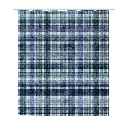 Plaid Denim Jeans Pattern Print Polyester Shower Curtain
