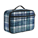 Plaid Denim Jeans Pattern Print Portable Lunch Bag