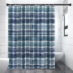 Plaid Denim Jeans Pattern Print Premium Shower Curtain