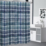 Plaid Denim Jeans Pattern Print Premium Shower Curtain