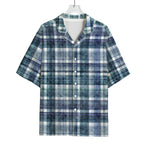 Plaid Denim Jeans Pattern Print Rayon Hawaiian Shirt