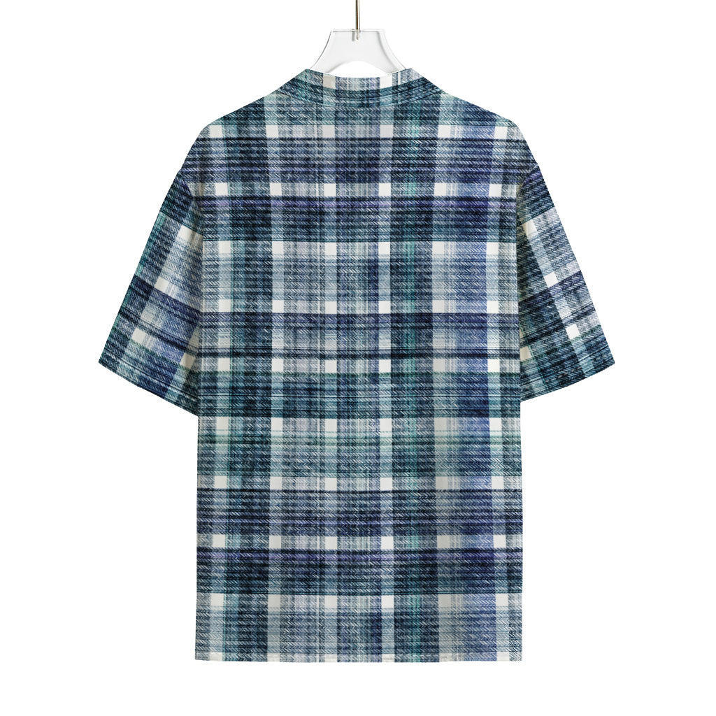 Plaid Denim Jeans Pattern Print Rayon Hawaiian Shirt