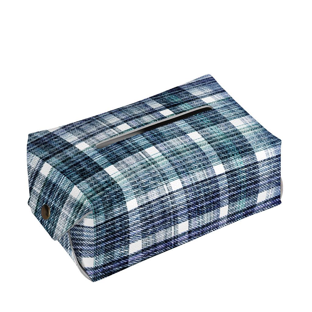 Plaid Denim Jeans Pattern Print Rectangle Tissue Box Cover