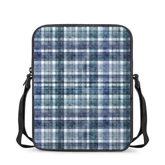 Plaid Denim Jeans Pattern Print Rectangular Crossbody Bag