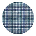 Plaid Denim Jeans Pattern Print Round Blanket