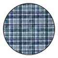 Plaid Denim Jeans Pattern Print Round Floor Mat