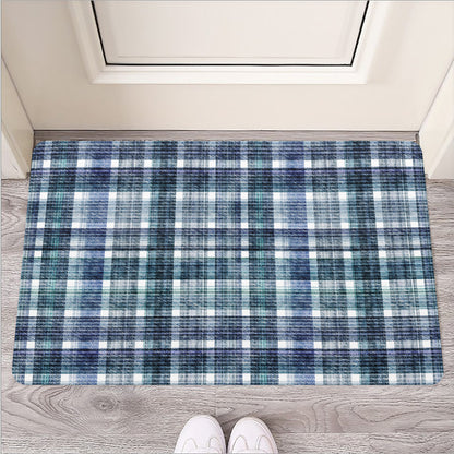 Plaid Denim Jeans Pattern Print Rubber Doormat