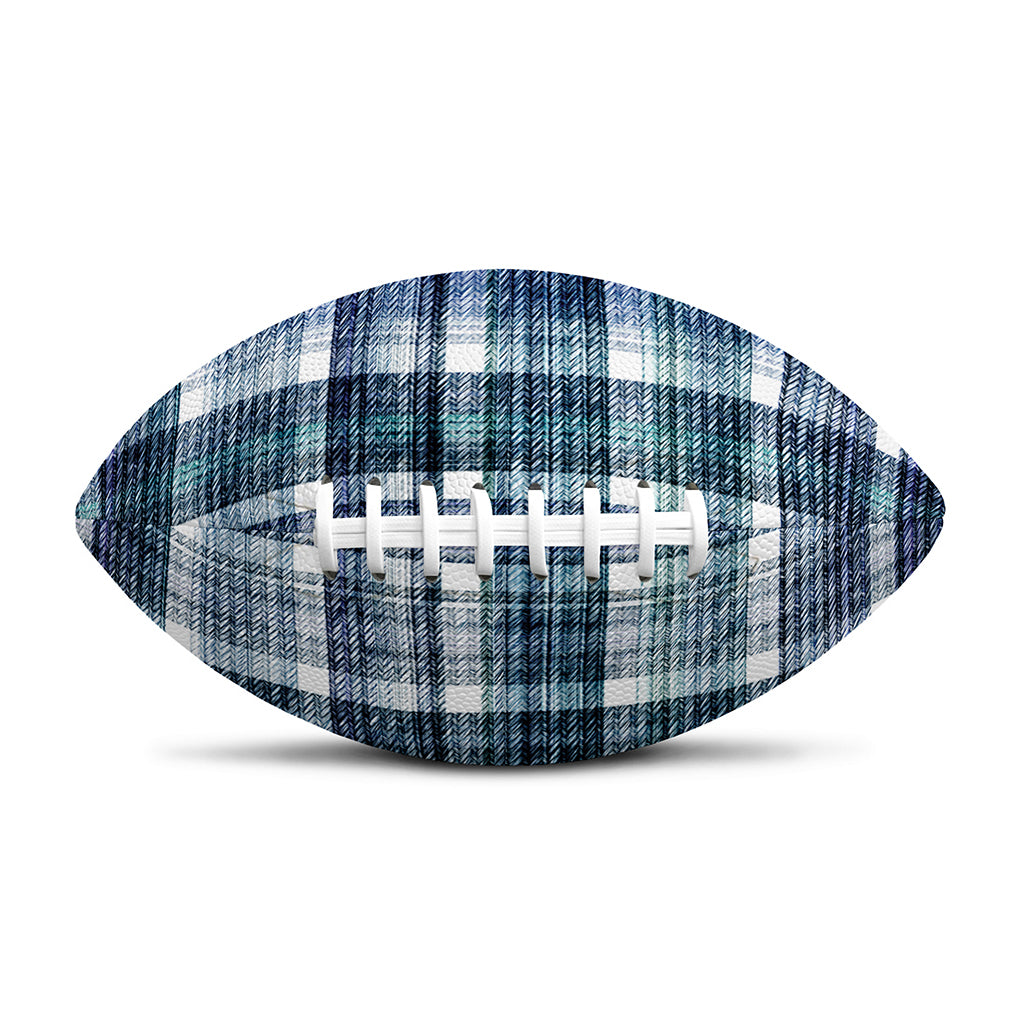Plaid Denim Jeans Pattern Print Rugby Ball