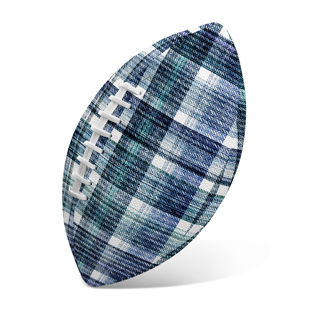 Plaid Denim Jeans Pattern Print Rugby Ball
