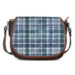 Plaid Denim Jeans Pattern Print Saddle Bag