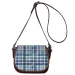 Plaid Denim Jeans Pattern Print Saddle Bag