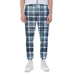 Plaid Denim Jeans Pattern Print Scuba Joggers
