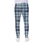 Plaid Denim Jeans Pattern Print Scuba Joggers