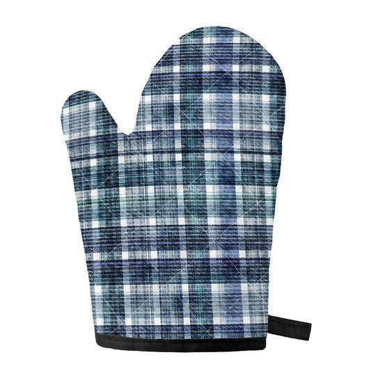 Plaid Denim Jeans Pattern Print Single Oven Mitt