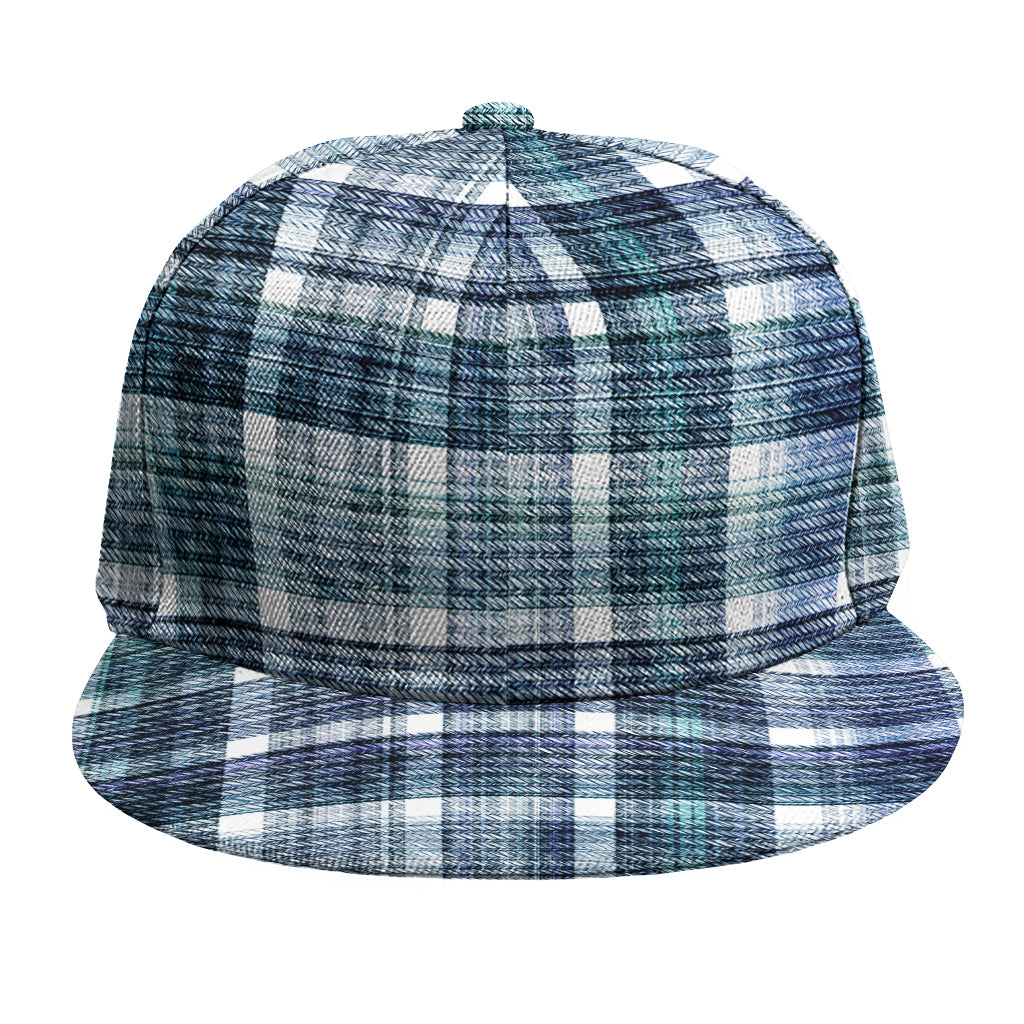 Plaid Denim Jeans Pattern Print Snapback Cap