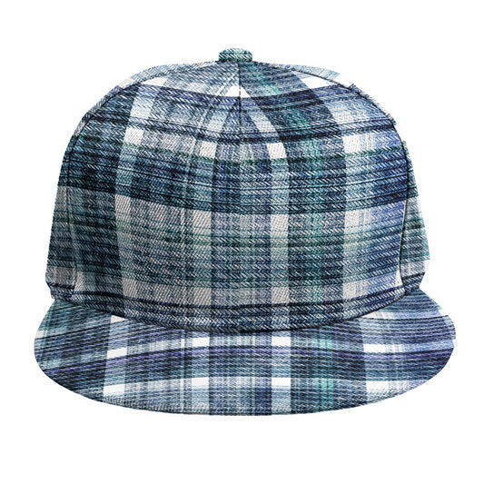 Plaid Denim Jeans Pattern Print Snapback Cap
