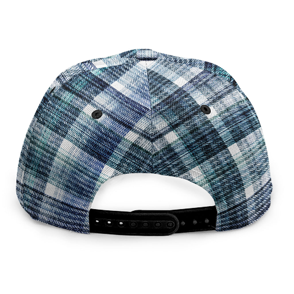 Plaid Denim Jeans Pattern Print Snapback Cap