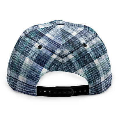 Plaid Denim Jeans Pattern Print Snapback Cap