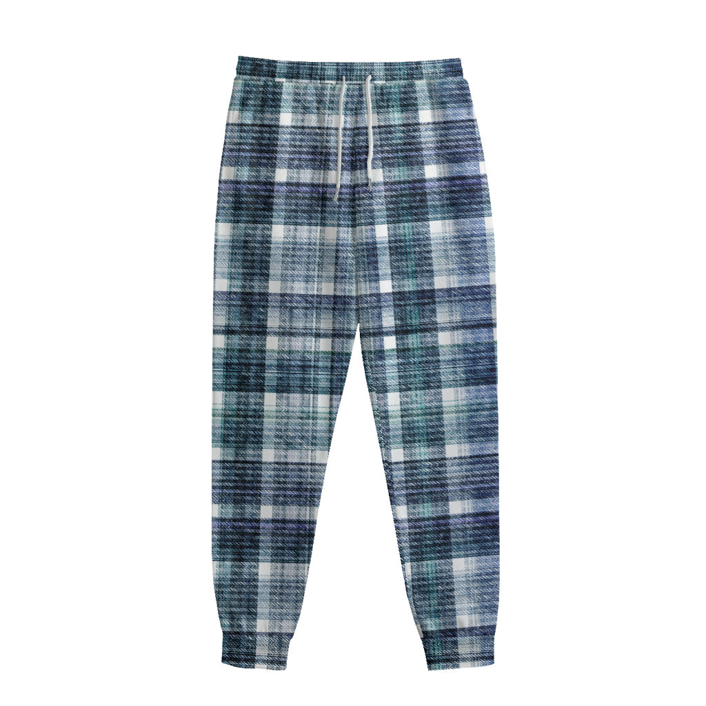 Plaid Denim Jeans Pattern Print Sweatpants