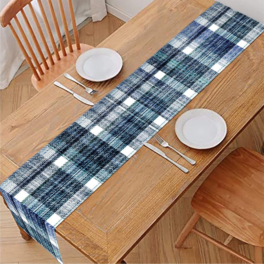 Plaid Denim Jeans Pattern Print Table Runner