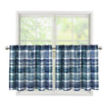 Plaid Denim Jeans Pattern Print Tier Curtains