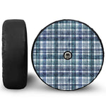 Plaid Denim Jeans Pattern Print Tire Cover With Camera Hole